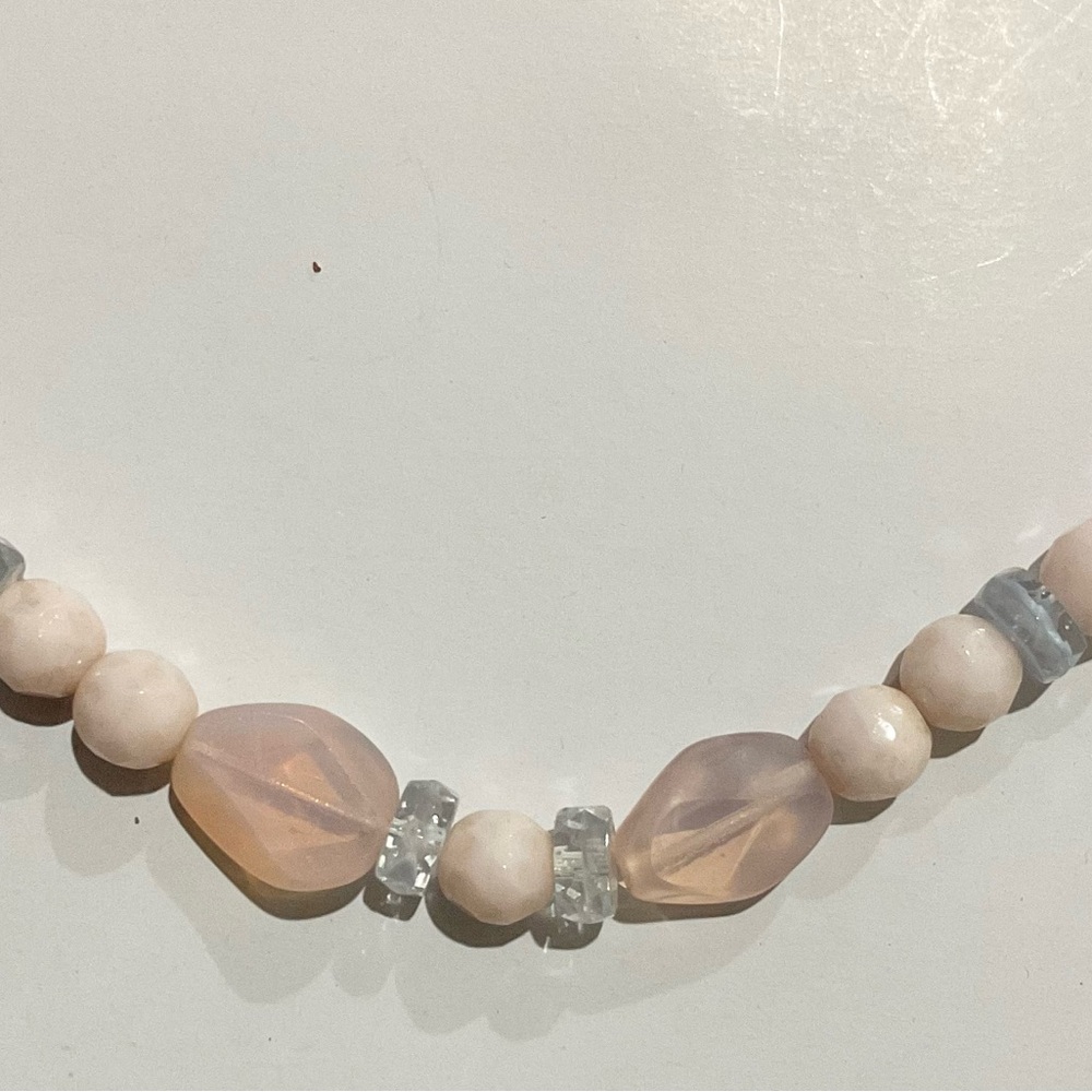 Chic Blush and Crystal Rondell Beaded Necklace